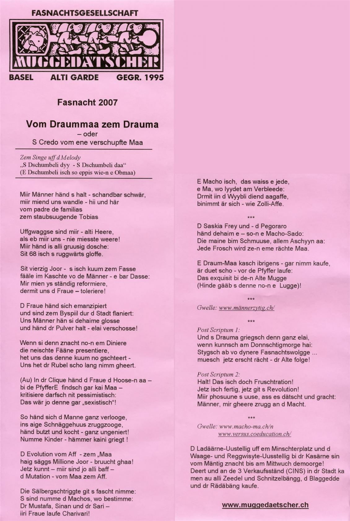 Sujet: Vom Draummaa zem Drauma