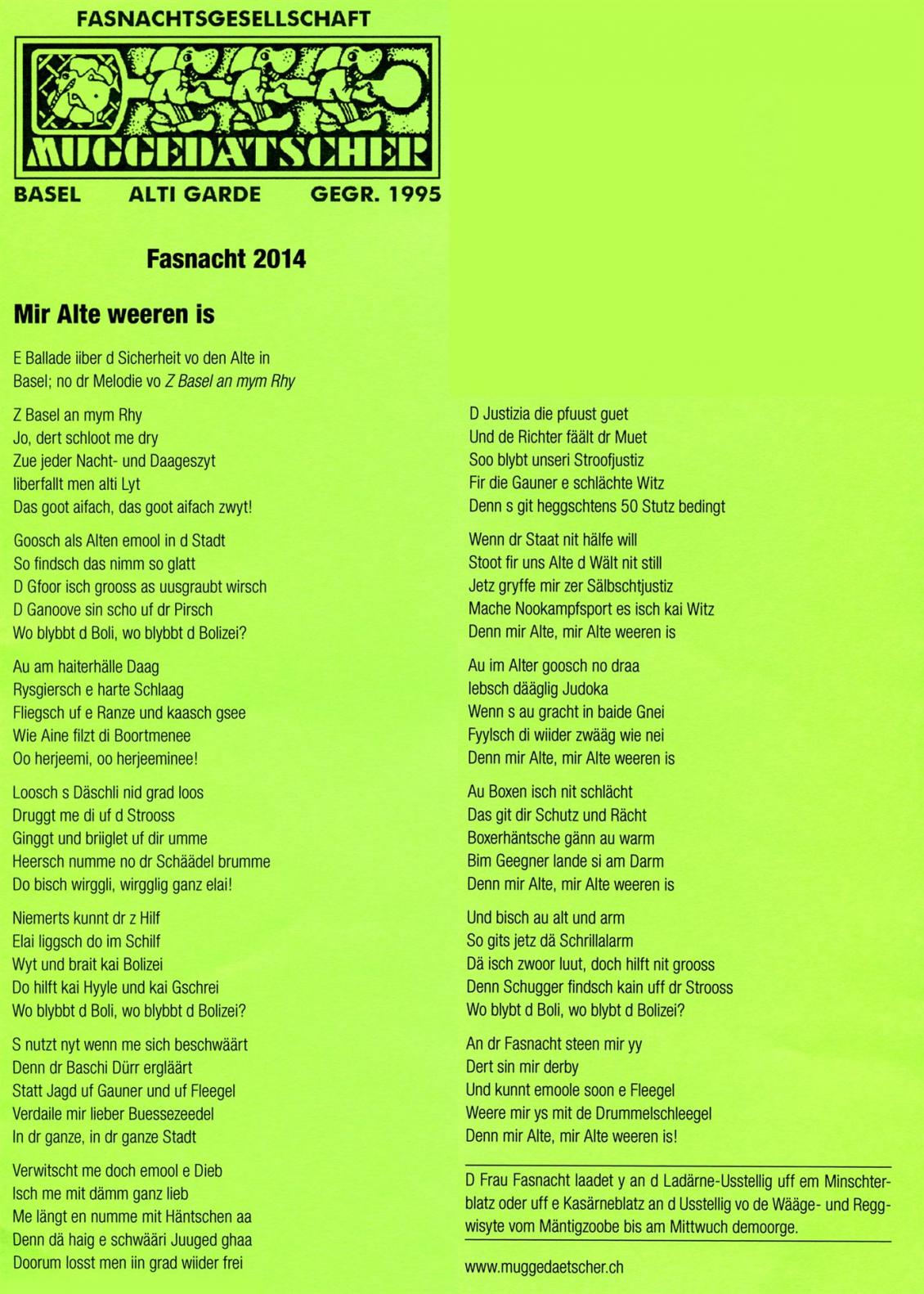 Sujet: Mir Alte weeren is